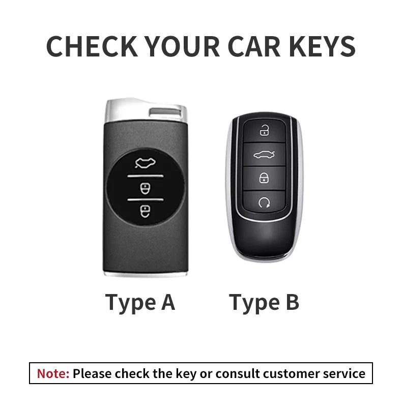 Leather Car Key Fob Cover Compatible with Chery Tiggo 7 Pro, Tiggo 8 Pro, Exeed, Tiggo 2, 3x, Arrizo 5Pro, Gx, 5x, EQ7, Tiggo