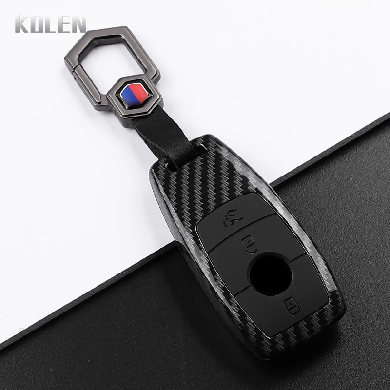 Car Key Cover Compatible with Mercedes-Benz A C E S G Class W177 W205 W213 X167 W222 CLA GLE GLB GLS AMG Maybach – Carbon Fiber Style