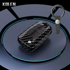 Car Key Cover Compatible with Chevrolet Cruze Aveo Trax Sail Malibu Captiva; Opel/Vauxhall Astra J Corsa Insignia Mokka – Carbon Fiber Style