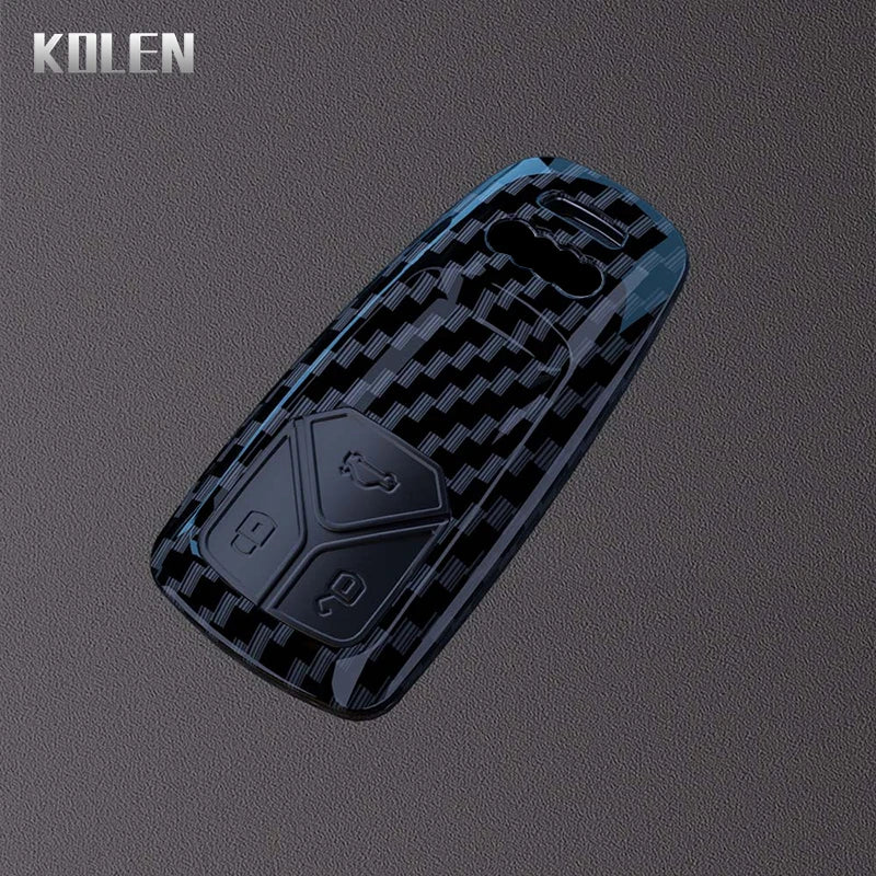 Car Key Cover Compatible with Audi A1 A3 8P A4 B9 A5 A6 C7 8S 8W A7 A8 Q3 Q5 Q7 4M S4 S5 S6 S7 S8 RS3 RS6 SQ5 TTS TFSI – Carbon Fiber Style