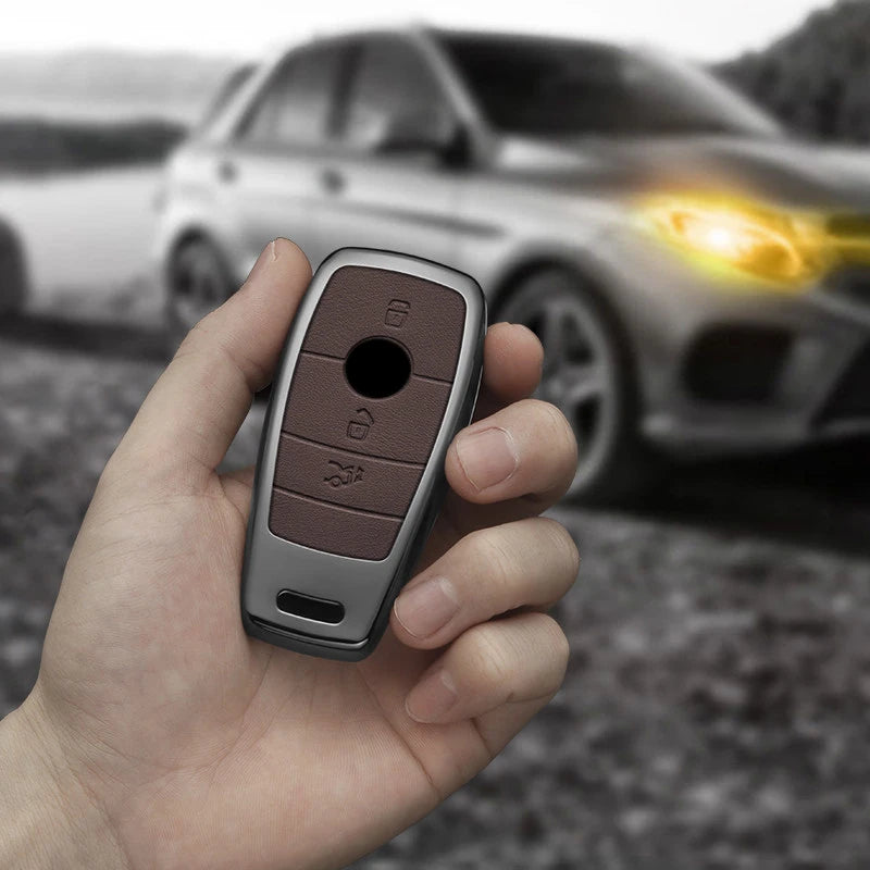 Alloy-Style Car Key Fob Cover for Mercedes-Benz A, C, E, S & G-Class, GLC, CLE, CLA, GLB, GLS & AMG – W177, W205, W213, W222, X167