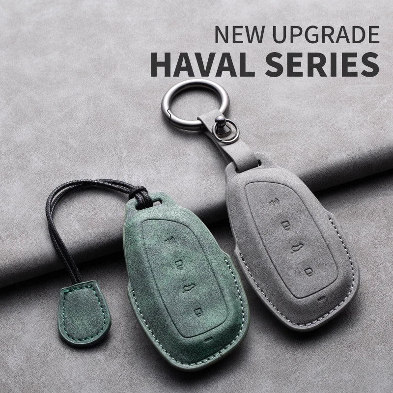 Leather Car Key Cover Compatible with Great Wall Haval/Hover H6, H7, H8, H4, H9, F5, F7, H2S, H3, H5, M6, Dargo, B07, A07