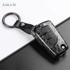 Car Key Cover Compatible with Toyota Camry RAV4 Fortuner Hilux Auris Corolla Avensis Verso Yaris Aygo; Scion tC – Carbon Fiber Style