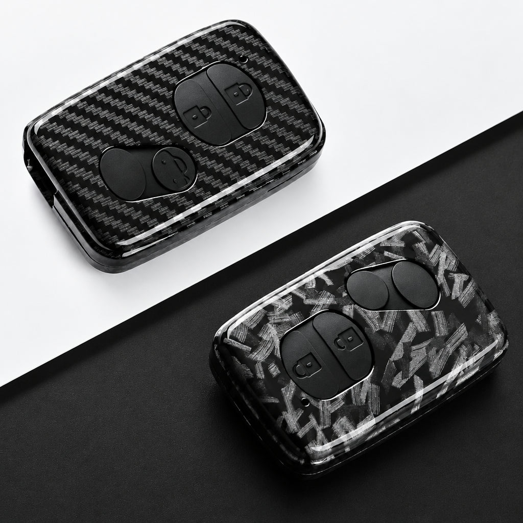 Car Key Cover Compatible with Toyota Aqua RAV4 Land Cruiser Camry Prado Corolla Prius – Carbon Fiber Style