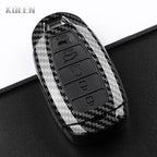 Car Key Cover Compatible with Hyundai i30 ix25 Elantra Kona Solaris Azera Grandeur IG TM Accent Santa Fe – Carbon Fiber Style