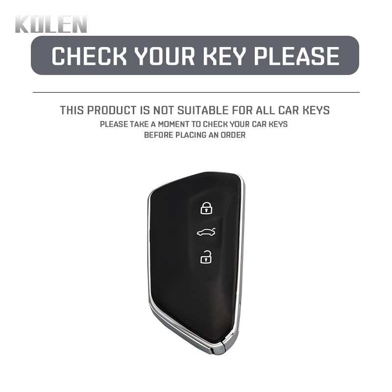 Car Key Cover Compatible with Volkswagen (VW) Golf 8 MK8 ID3 ID.4; CUPRA; Skoda Octavia A8; SEAT Leon MK4 – Carbon Fiber Style