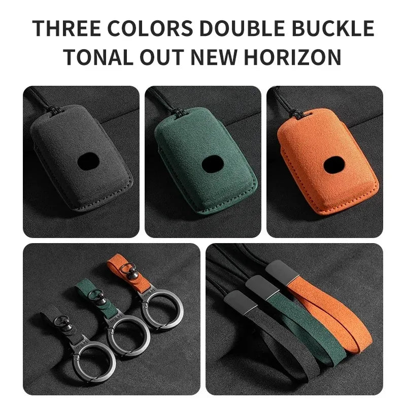 Suede Remote Key Fob Cover Compatible with Mazda 3, 6, Alexa, CX30, CX50, CX60, CX, 3CX4, CX5, CX8, CX9