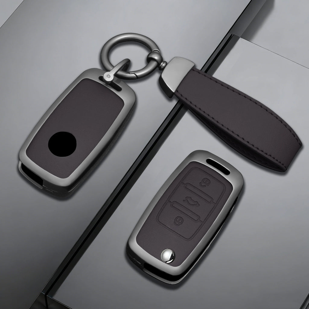 Zinc Alloy Car Key Fob Cover for Volkswagen Polo, Tiguan, Beetle, Caddy & T5; Skoda Octavia; SEAT Leon & Altea