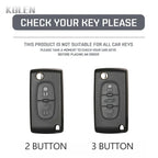 Car Key Cover Compatible with Peugeot 107 207 307 308 407 607 3008 5008; Citroen Xsara Picasso C5 C6 C8 – Carbon Fiber Style