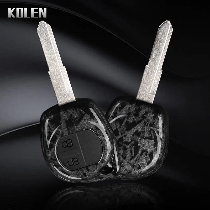 Car Key Cover Compatible with Suzuki SX4 Swift Grand Vitara Ciaz Liana S-Presso Celerio Jimny Jeemny – Carbon Fiber Style