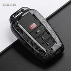 Car Key Cover Compatible with Toyota Prius Camry Corolla CHR C-HR RAV4 Land Cruiser Prado – Carbon Fiber Style