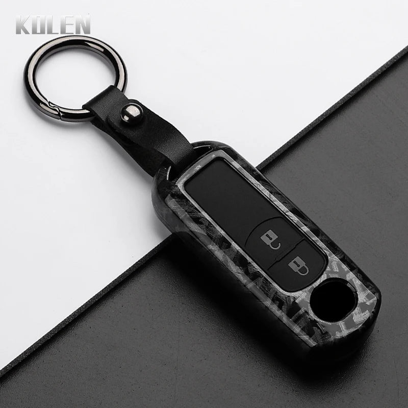 Car Key Cover Compatible with Mazda 2 3 6 Demio Atenza Axela CX-5 CX5 CX-3 CX7 CX-9 3 4 CX30 2016 2017 2018 2019 – Carbon Fiber Style