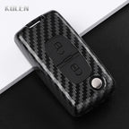 Car Key Cover Compatible with Peugeot 107 207 307 308 407 607 3008 5008; Citroen Xsara Picasso C5 C6 C8 – Carbon Fiber Style