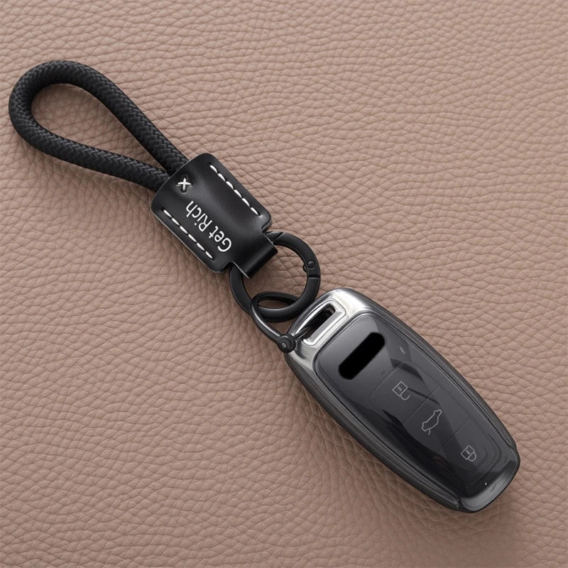 Black-Style TPU Car Key Fob Cover for Audi Q8, RS Q8, A6 C8, S6, RS6, A7, S7, RS7, A3 8Y, A8 D5, RS e-tron GT, Q4 & Q7
