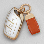 Quicksand Gold TPU Car Key Fob Cover for MG4 EV, HS, GT, ZS EV, ZX, MG5 & MG6; Roewe RX3, RX5, RX8, ERX5, i6 & i5 – 2023