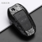 Car Key Cover Compatible with Peugeot 2008 3008 4008 5008 308 408 508; Citroen C1 C2 C4 C6 C3-XR Picasso Grand DS3 DS5 – Carbon Fiber Style