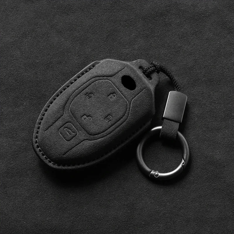 Suede Keyless Car Key Cover Compatible with GAC Trumpchi Empow J11, J12, J13, J14, J15, J16, GS8 (2021)