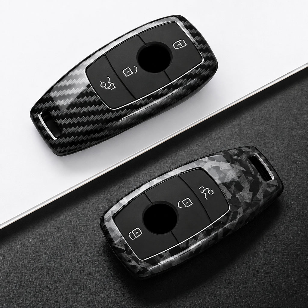 Car Key Cover Compatible with Mercedes-Benz A C E S G Class W177 W205 W213 X167 W222 CLA GLE GLB GLS AMG Maybach – Carbon Fiber Style