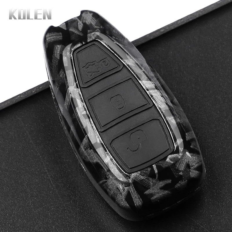 Car Key Cover Compatible with Ford Focus 3 4 ST Mondeo MK3 MK4 Fiesta Fusion Kuga – Carbon Fiber Style