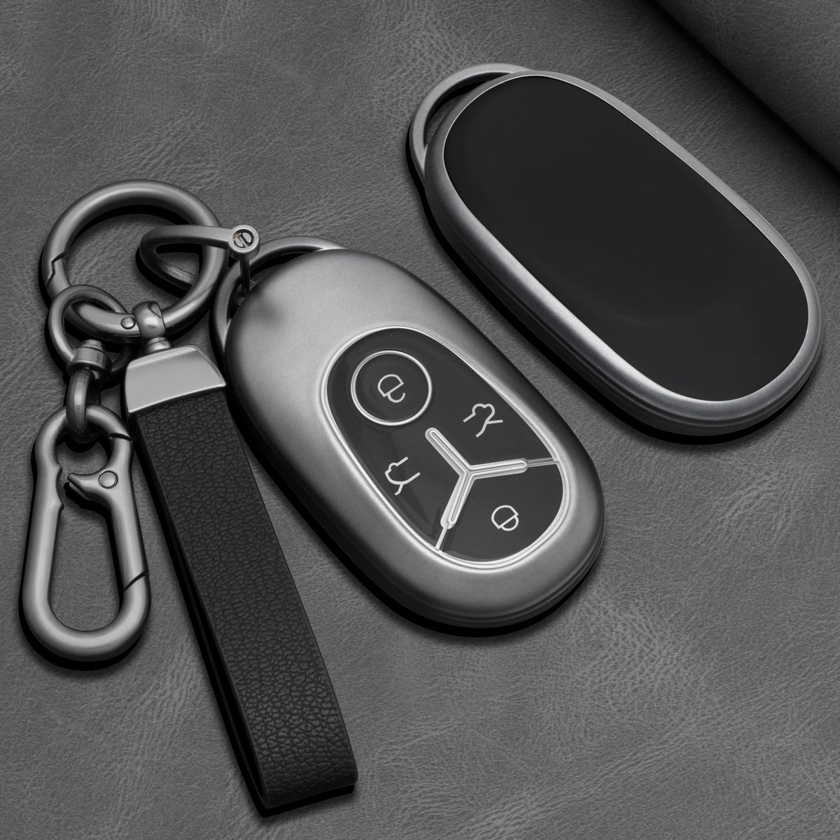 Premium TPU Car Key Fob Cover for Geely Geome Xingyuan & Geometry – 2025–2026 – Gray