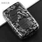 Car Key Cover Compatible with Toyota Aqua RAV4 Land Cruiser Camry Prado Corolla Prius – Carbon Fiber Style