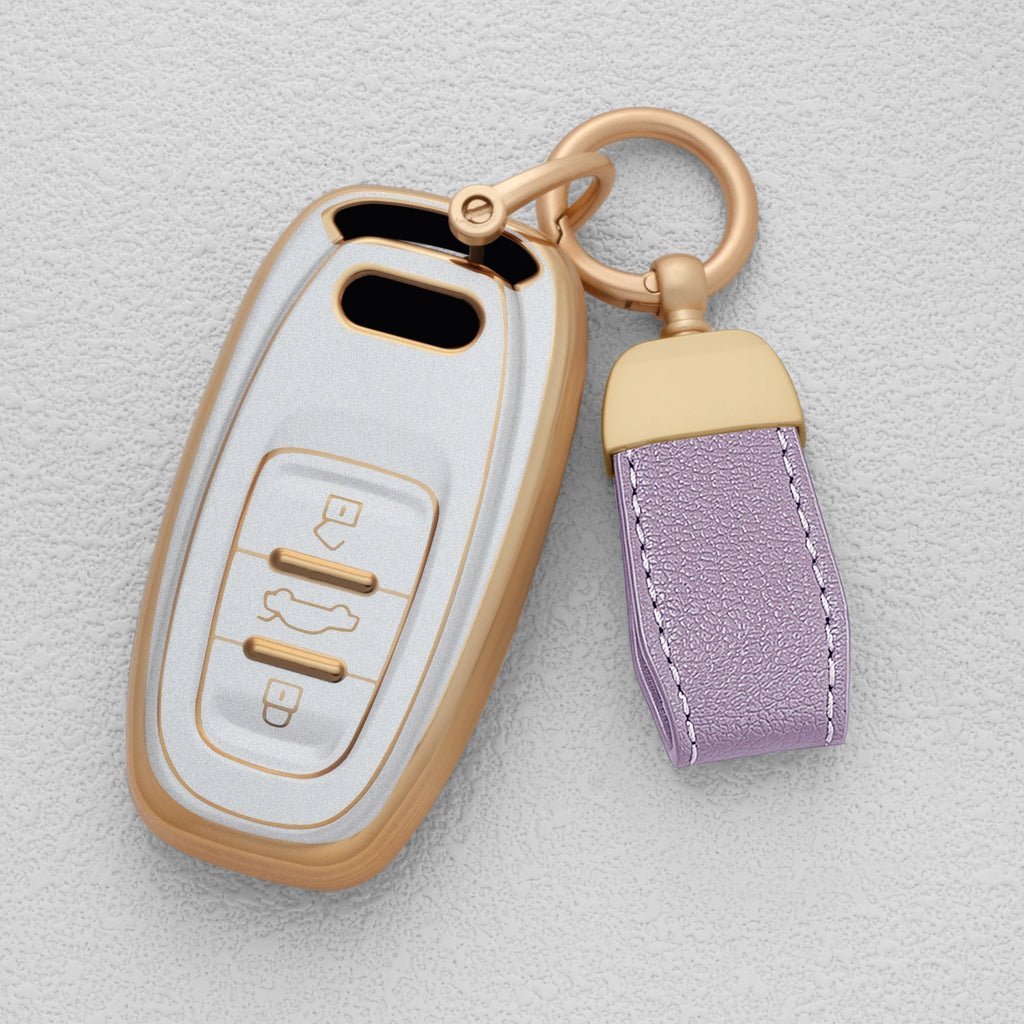 Quicksand Gold TPU Car Key Fob Cover for Audi A1, A3, A4, A5, A6, A7, A8, Q3, Q5, Q7, Q8, RS3, S4, S5, S7 & TT – 8P, B8, B9, C7, C8, D5, 4M