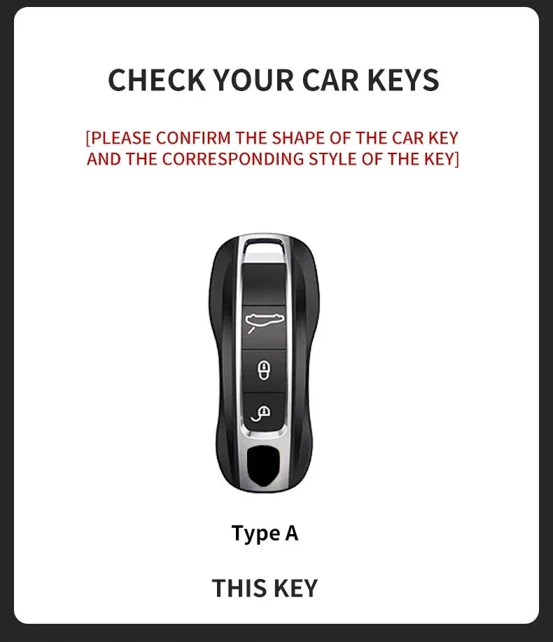 Suede Remote Key Fob Cover Compatible with Porsche Panamera, Cayenne, 971, 911, 9YA, Macan, Boxster – 3 Buttons