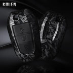 Car Key Cover Compatible with Peugeot 2008 3008 4008 5008 308 408 508; Citroen C1 C2 C4 C6 C3-XR Picasso Grand DS3 DS5 – Carbon Fiber Style