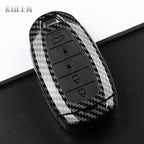Car Key Cover Compatible with Hyundai i30 ix25 Elantra Kona Solaris Azera Grandeur IG TM Accent Santa Fe – Carbon Fiber Style
