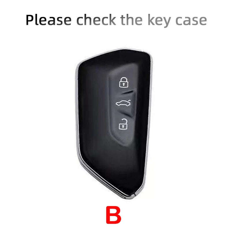 Suede Keyless Car Key Cover Compatible with VW Volkswagen GTI, R, MK8, Golf 8, ID.3, ID.4, ID.6