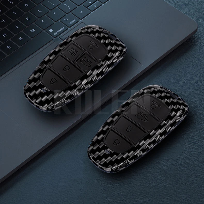 Car Key Cover Compatible with Hyundai Sonata SEL EV 6 8 IONIQ 5 Nexo Tucson Sonata 2020 Grandeur 2020 Sonata Limited – Carbon Fiber Style