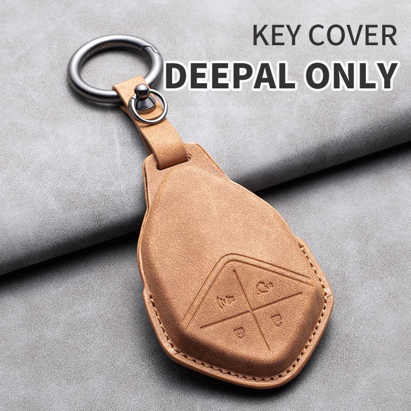 Leather Smart Remote Key Cover Compatible with Changan Deepal S7, S07, SL03, S05, G318, 2024, 2025