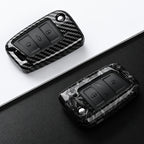 Car Key Cover Compatible with Volkswagen (VW) Golf 7 MK7 Tiguan MK2; SEAT Ateca Leon FR 2 Ibiza – Carbon Fiber Style