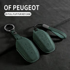 Suede Car Key Cover Compatible with Peugeot 308, 408, 508; Citroen C4L, C6, C3-XR, Picasso, DS3, DS4, DS5