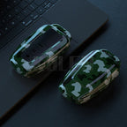 Car Key Cover Compatible with Toyota Prius Camry Corolla CHR C-HR RAV4 Land Cruiser Prado – Carbon Fiber Style