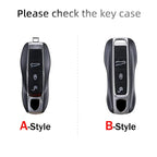 Suede Keyless Car Key Cover Compatible with Porsche Panamera, Cayenne, 971, 911, 9YA, Macan, Boxster