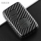 Car Key Cover Compatible with Toyota Aqua RAV4 Land Cruiser Camry Prado Corolla Prius – Carbon Fiber Style