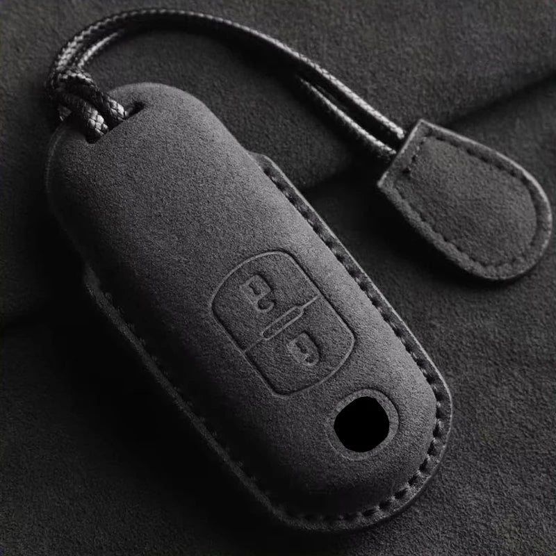 Suede Car Key Cover Compatible with Mazda 2, 3, 5, 6, BL, BM, GJ, Atenza, Axela, Demio, CX-3 (CX3), CX-5 (CX5), CX7, CX-9, CX8