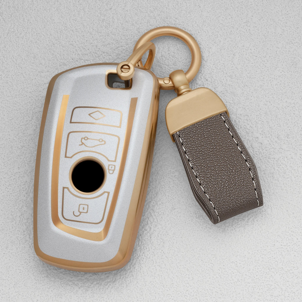 Quicksand Gold TPU Car Key Fob Cover for BMW 1, 3, 5 & 7 Series, M3, M4, X1, X3, X4 & X5 – F30, F31, F32, F34, F20, F21, F07, F10, G01, G02, F15