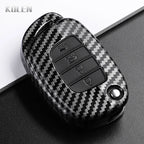 Car Key Cover Compatible with Hyundai ix35 ix45 ix25 i10 i20 i30 HB20 Sonata Verna Solaris Santa Elantra Mistra – Carbon Fiber Style