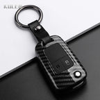Car Key Cover Compatible with Chevrolet Cruze Aveo Trax Sail Malibu Captiva; Opel/Vauxhall Astra J Corsa Insignia Mokka – Carbon Fiber Style