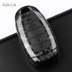 Car Key Cover Compatible with Hyundai i30 ix25 Elantra Kona Solaris Azera Grandeur IG TM Accent Santa Fe – Carbon Fiber Style