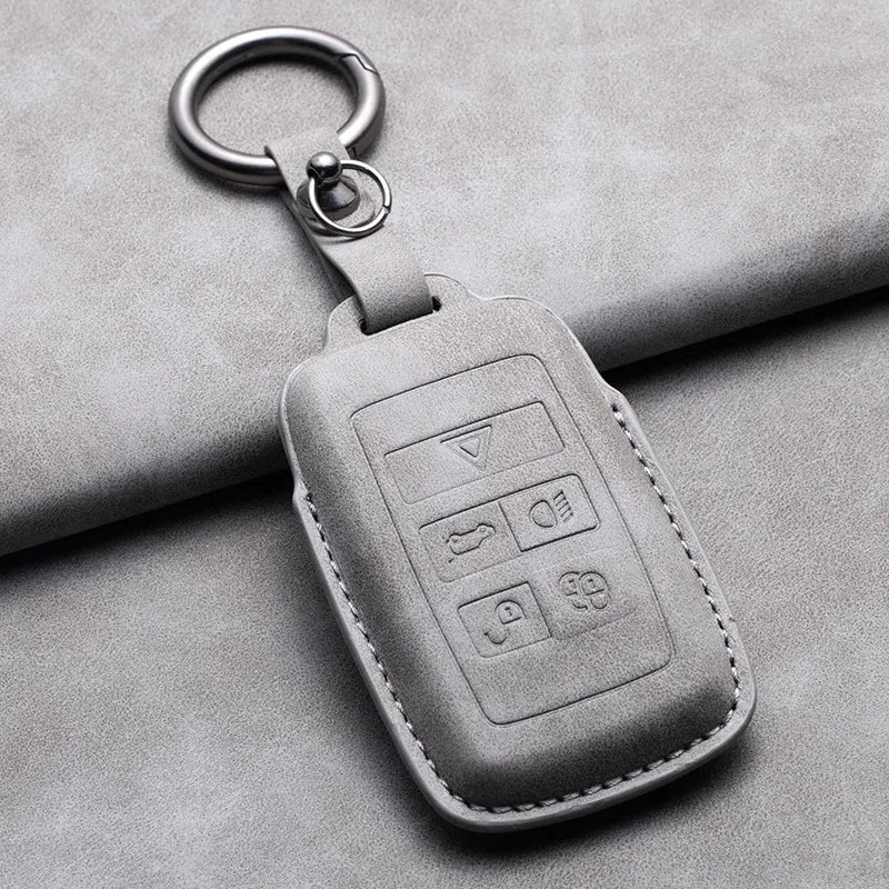 Leather Remote Key Fob Case Compatible with Land Rover Range Rover Sport, Evoque, Freelander