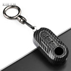 Car Key Cover Compatible with Fiat 500 Ducato Punto Panda; Lancia Musa; Citroen Jumper; Peugeot Boxer – Carbon Fiber Style