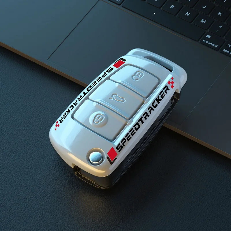Car Key Cover Compatible with Audi A1 A3 A4 8P 8L 8V A5 B6 B7 A6 A7 C5 C6 Q3 Q5 Q7 4F S3 S4 S6 RS3 TT – Carbon Fiber Style