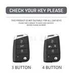 Car Key Cover Compatible with Volkswagen (VW) Golf 7 MK7 Tiguan MK2; SEAT Ateca Leon FR 2 Ibiza – Carbon Fiber Style