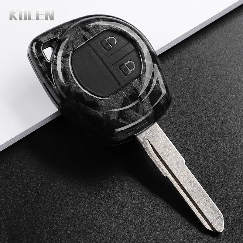 Car Key Cover Compatible with Suzuki SX4 Swift Grand Vitara Ciaz Liana S-Presso Celerio Jimny Jeemny – Carbon Fiber Style
