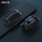 Car Key Cover Compatible with BMW 1 2 3 4 5 6 7 Series X1 X3 X4 X5 X6 X7 F10 F20 F30 G20 G30 G01 F15 F16 G02 G05 F34 – Carbon Fiber Style