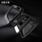 Car Key Cover Compatible with BMW X1 X3 X5 X6 X7 1 3 5 6 7 Series G20 G30 G11 F15 F16 G01 G02 F48 – Carbon Fiber Style