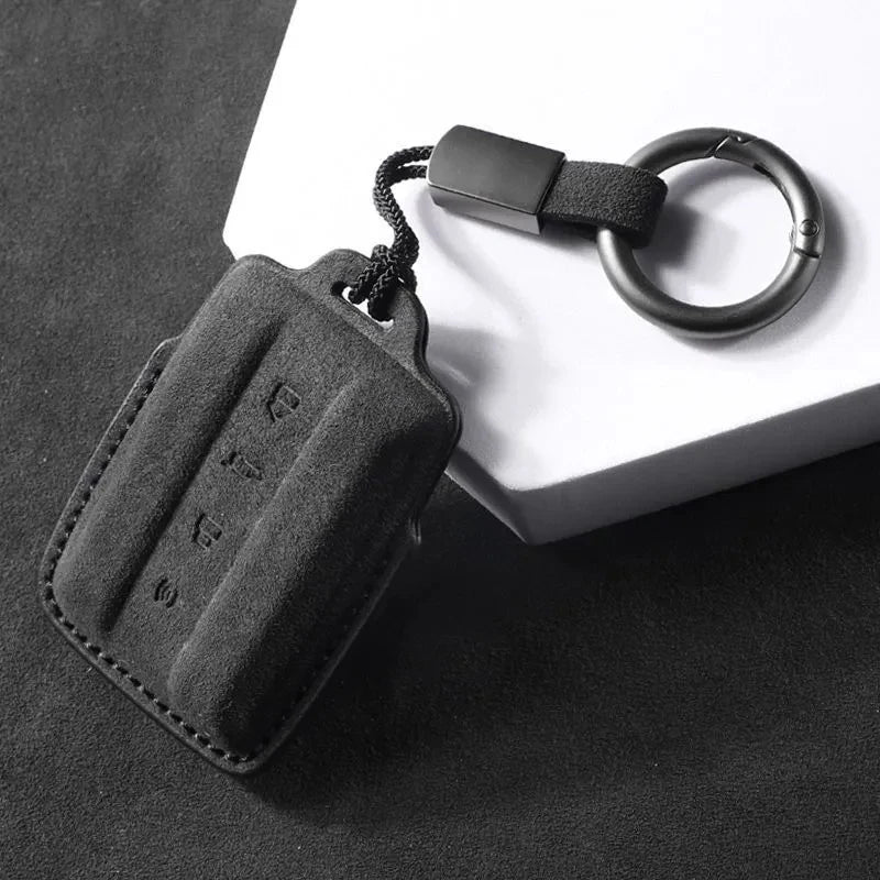 Suede Keyless Car Key Cover Compatible with Great Wall GWM WEY TANK 300 (Tank300), 500 (Tank500)